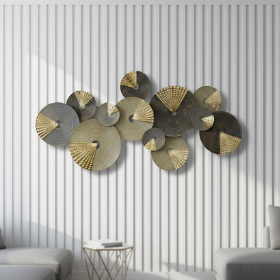 Gold Gray Metal Wall Art