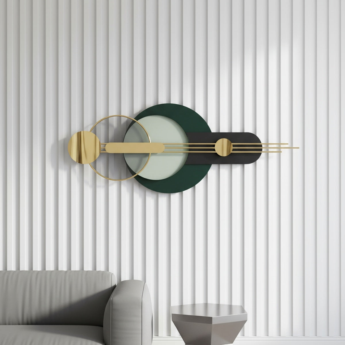 Gold Green Metal Wall Art