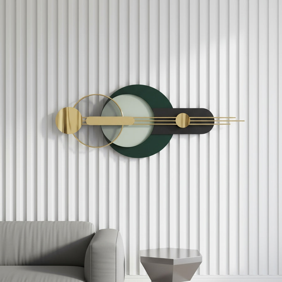 Gold Green Metal Wall Art