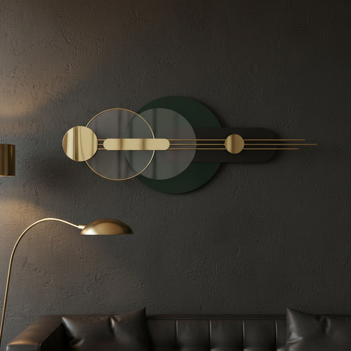 Gold Green Metal Wall Art