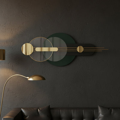 Gold Green Metal Wall Art
