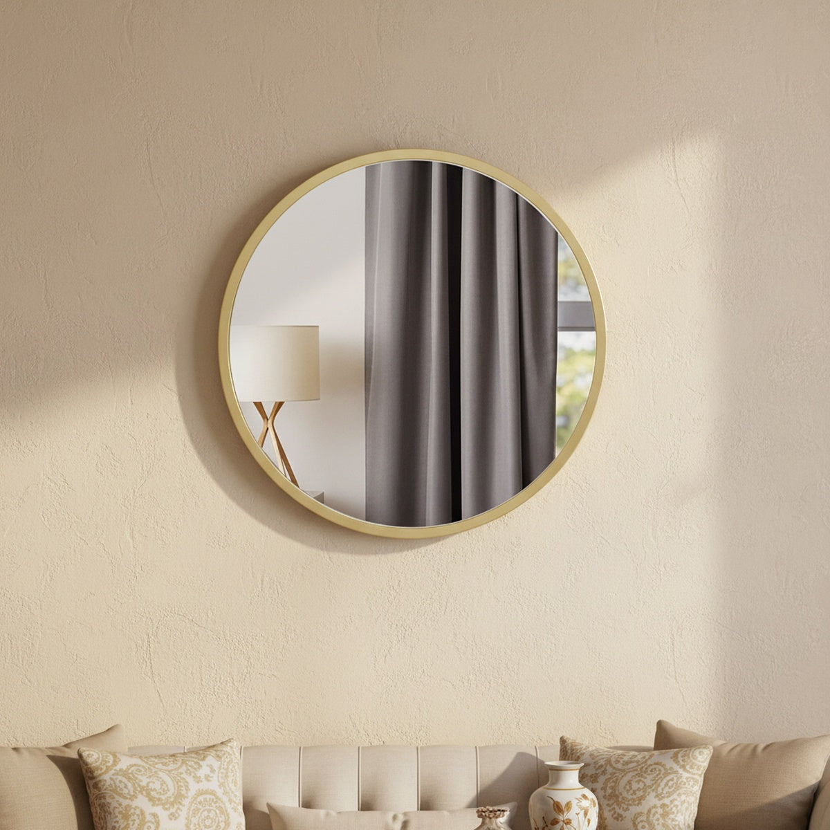 Gold Octagon Metal Wall Mirror