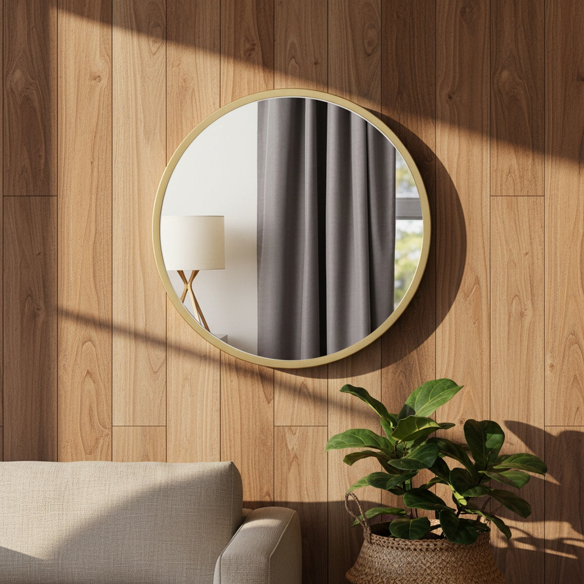 Gold Octagon Metal Wall Mirror