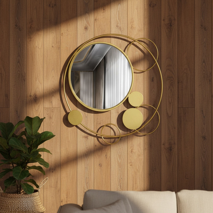 Gold Ring Metal Wall Mirror