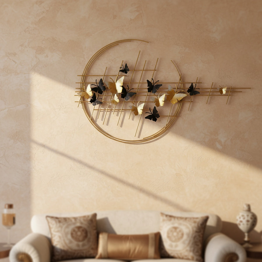 Golden Butterfly Metal Wall Art