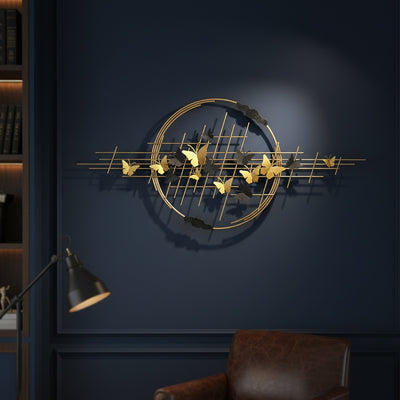 Golden Butterfly Metal Wall Art