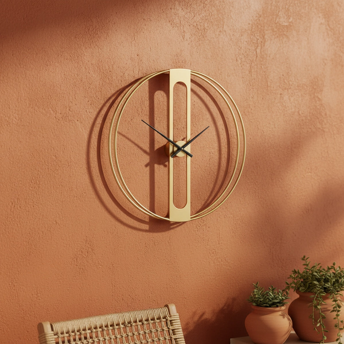 Golden Central Bar Wall Clock