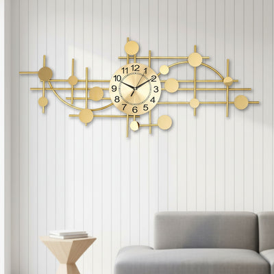 Golden Circles Metal Wall Clock