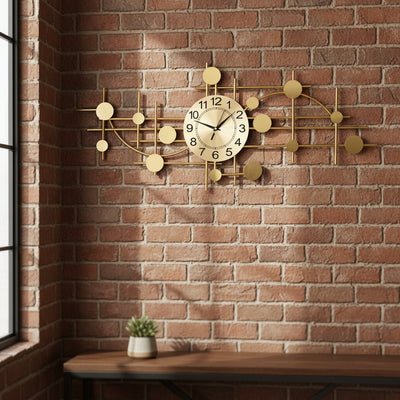 Golden Circles Metal Wall Clock