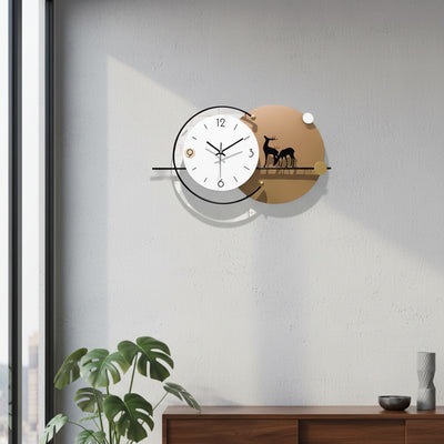 Golden Deer Wall Clock