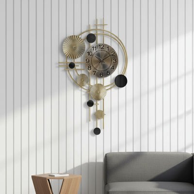 Golden Disc Metal Wall Clock
