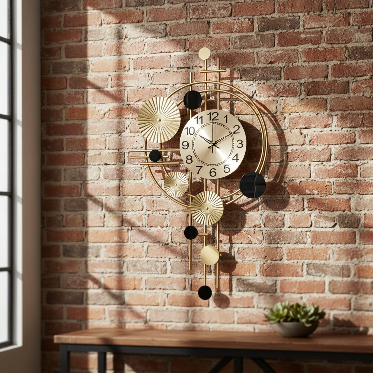 Golden Disc Metal Wall Clock
