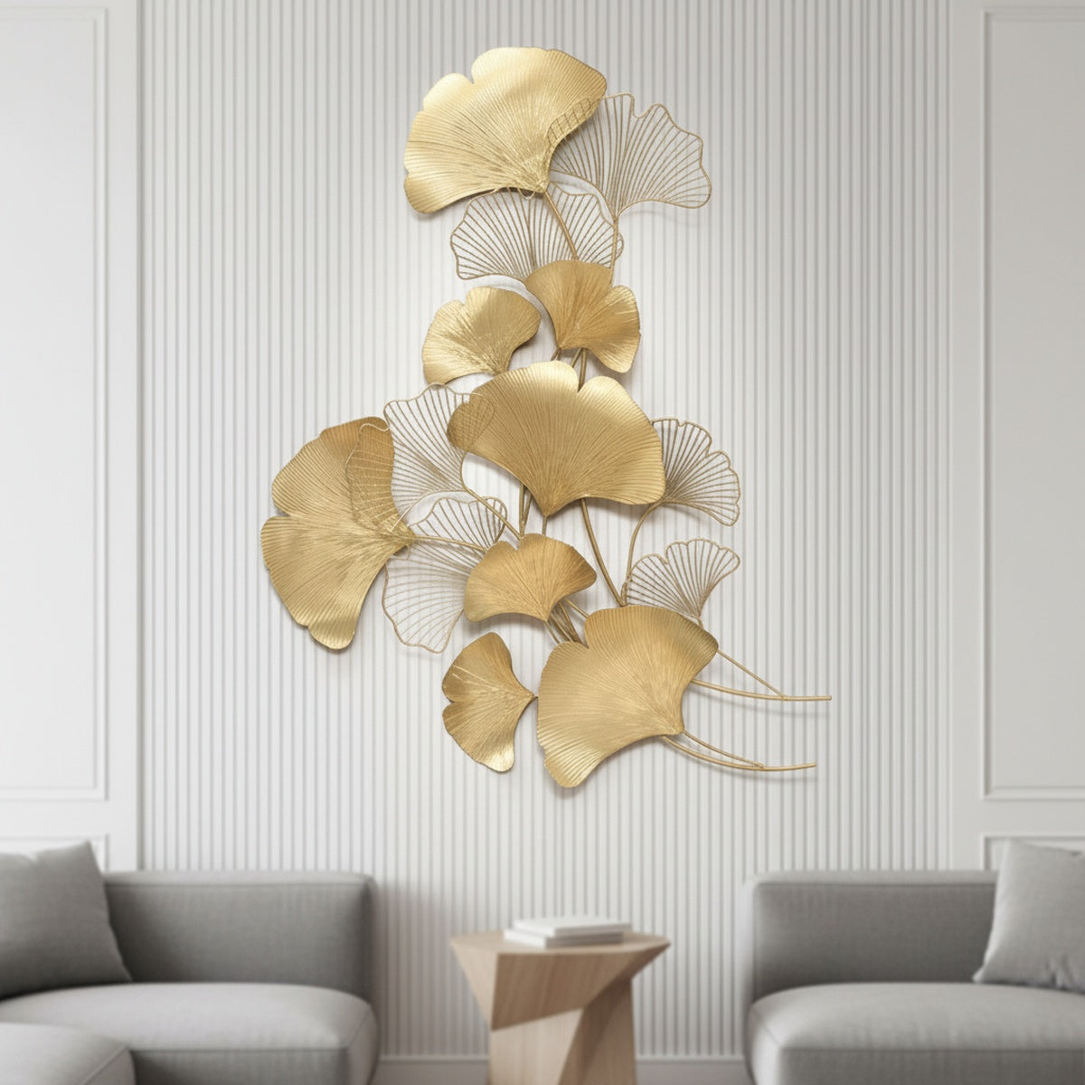 Golden Ginkgo Metal Wall Art