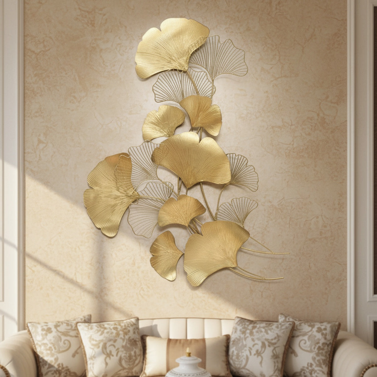 Golden Ginkgo Metal Wall Art
