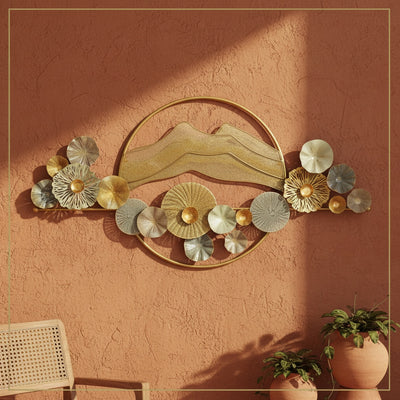 Golden Mountain Metal Wall Art