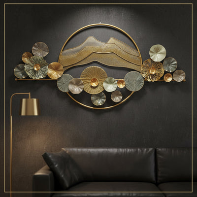 Golden Mountain Metal Wall Art