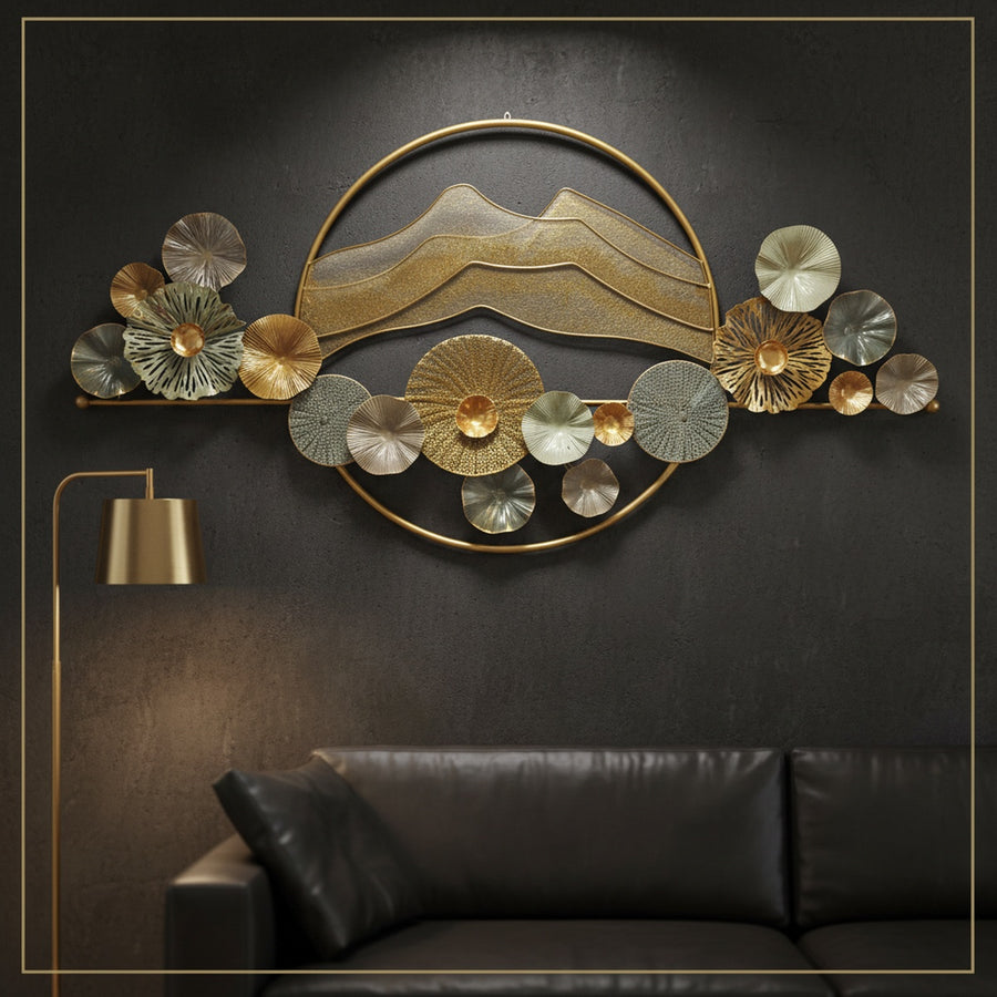 Golden Mountain Metal Wall Art
