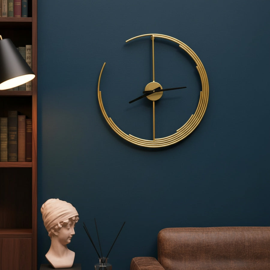 Golden Open Ring Wall Clock