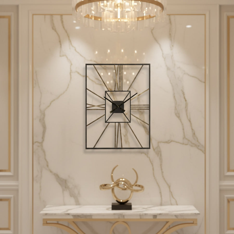 Golden Roman Numeral Wall Clock