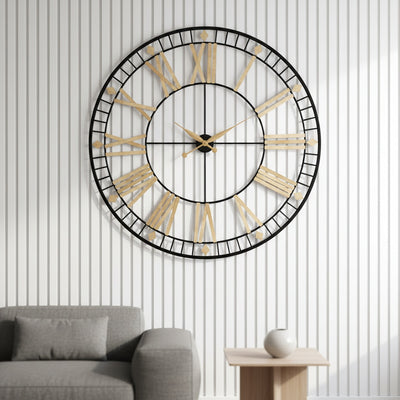 Golden Roman Wall Clock