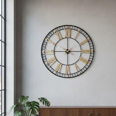 Golden Roman Wall Clock
