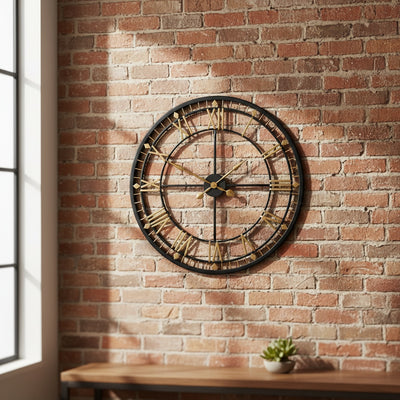 Golden Roman Wall Clock