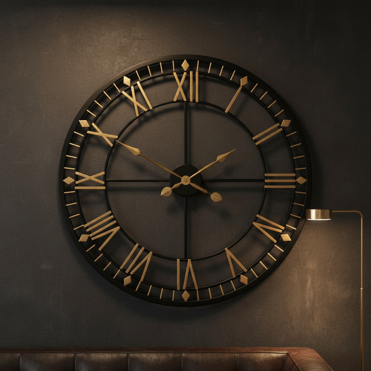 Golden Roman Wall Clock