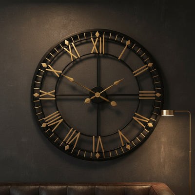 Golden Roman Wall Clock
