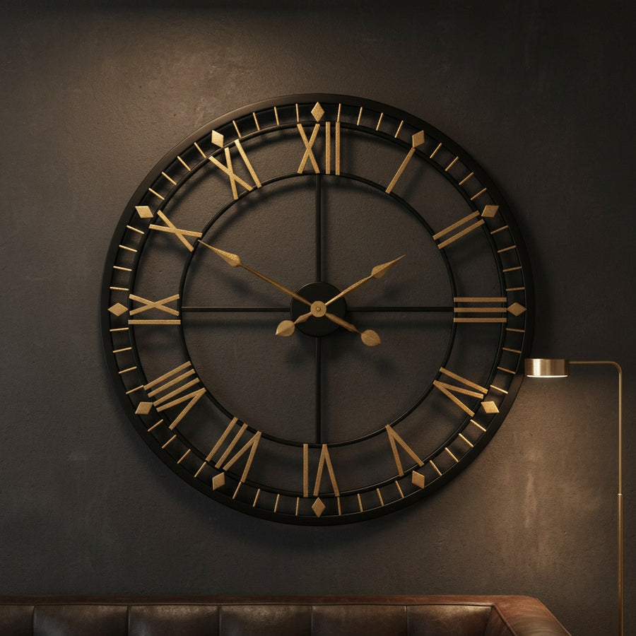 Golden Roman Wall Clock