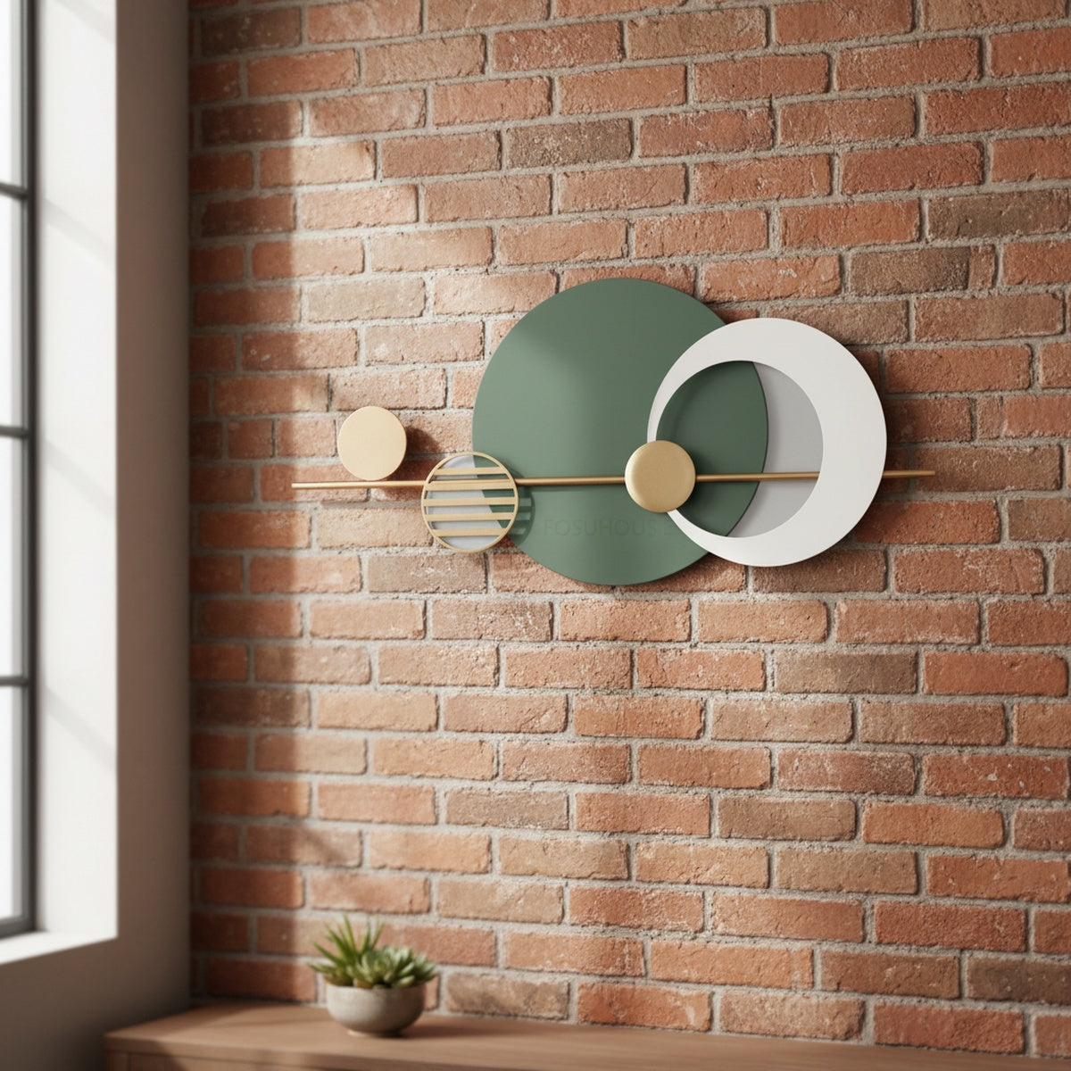 Green Gold Metal Wall Art