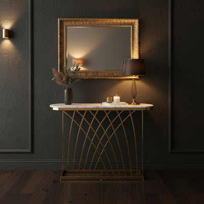 Intercrossed Marble Console Table