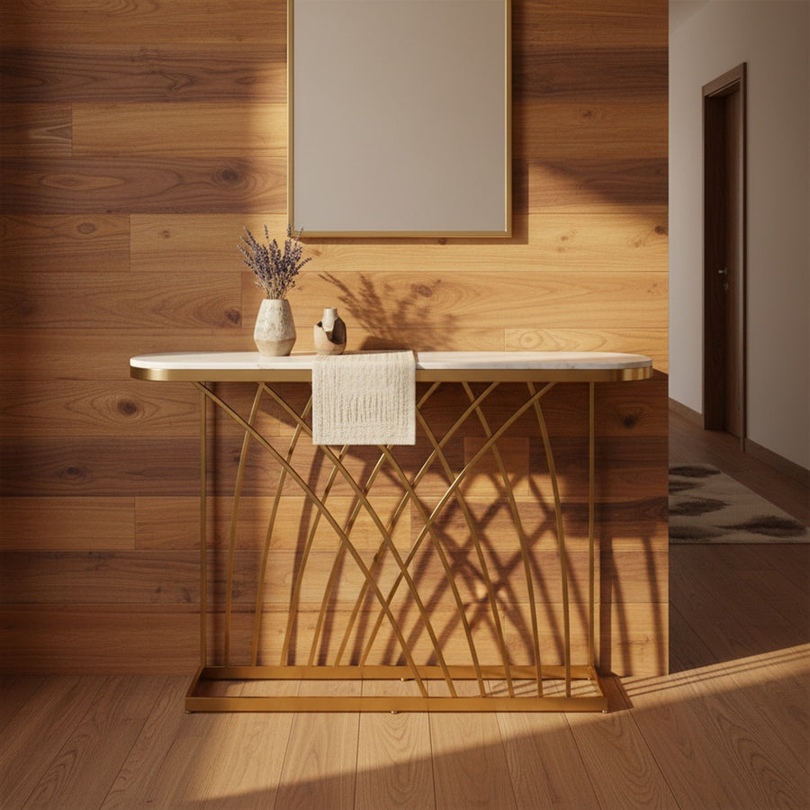 Intercrossed Marble Console Table