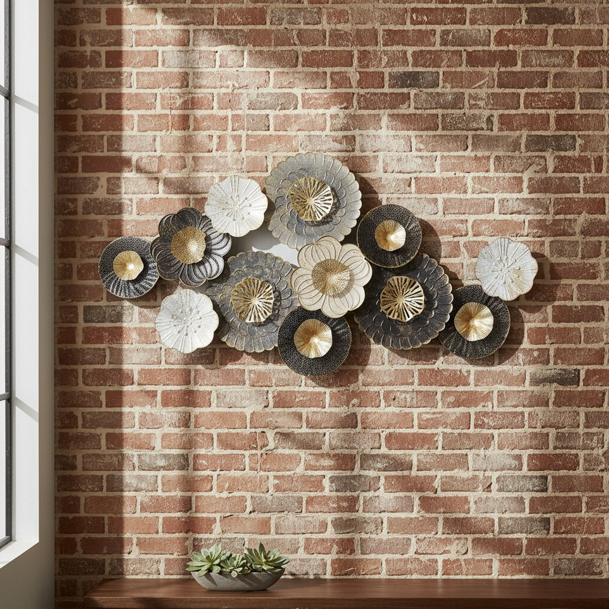 Metallic Blossom Metal Wall Art