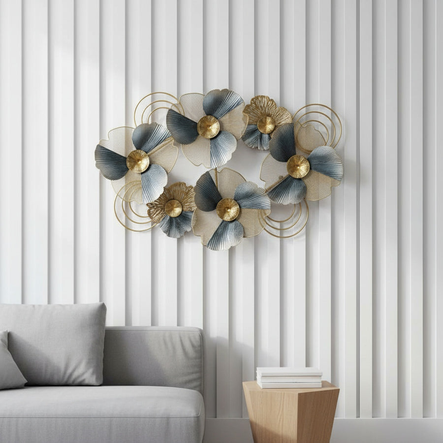Metallic Floral Metal Wall Art