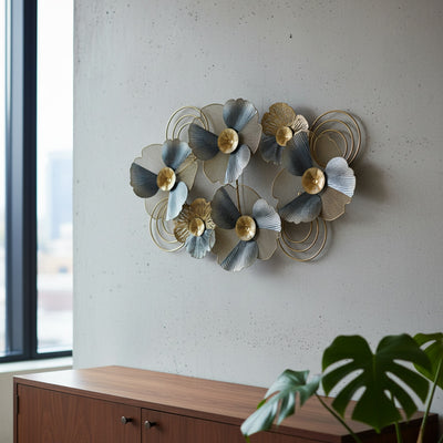 Metallic Floral Metal Wall Art