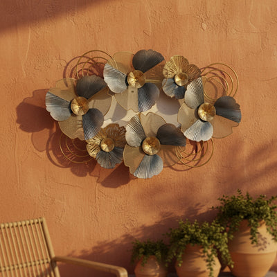Metallic Floral Metal Wall Art