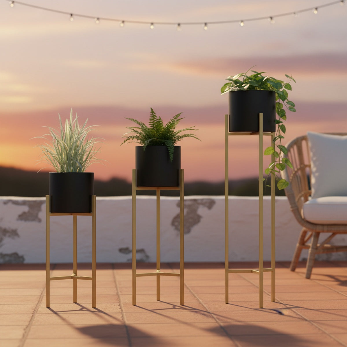 Multi-Tone Metal Planter Set of 3