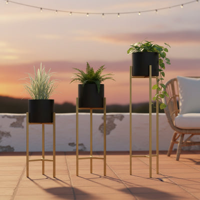 Multi-Tone Metal Planter Set of 3
