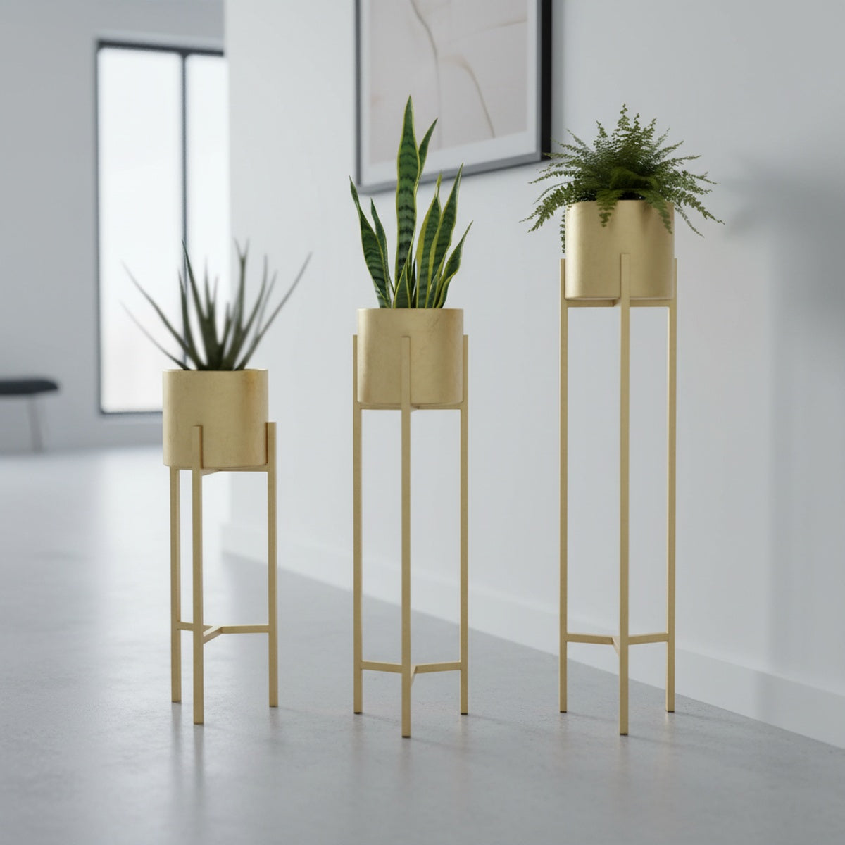 Multi-Tone Metal Planter Set of 3