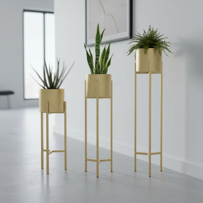 Multi-Tone Metal Planter Set of 3