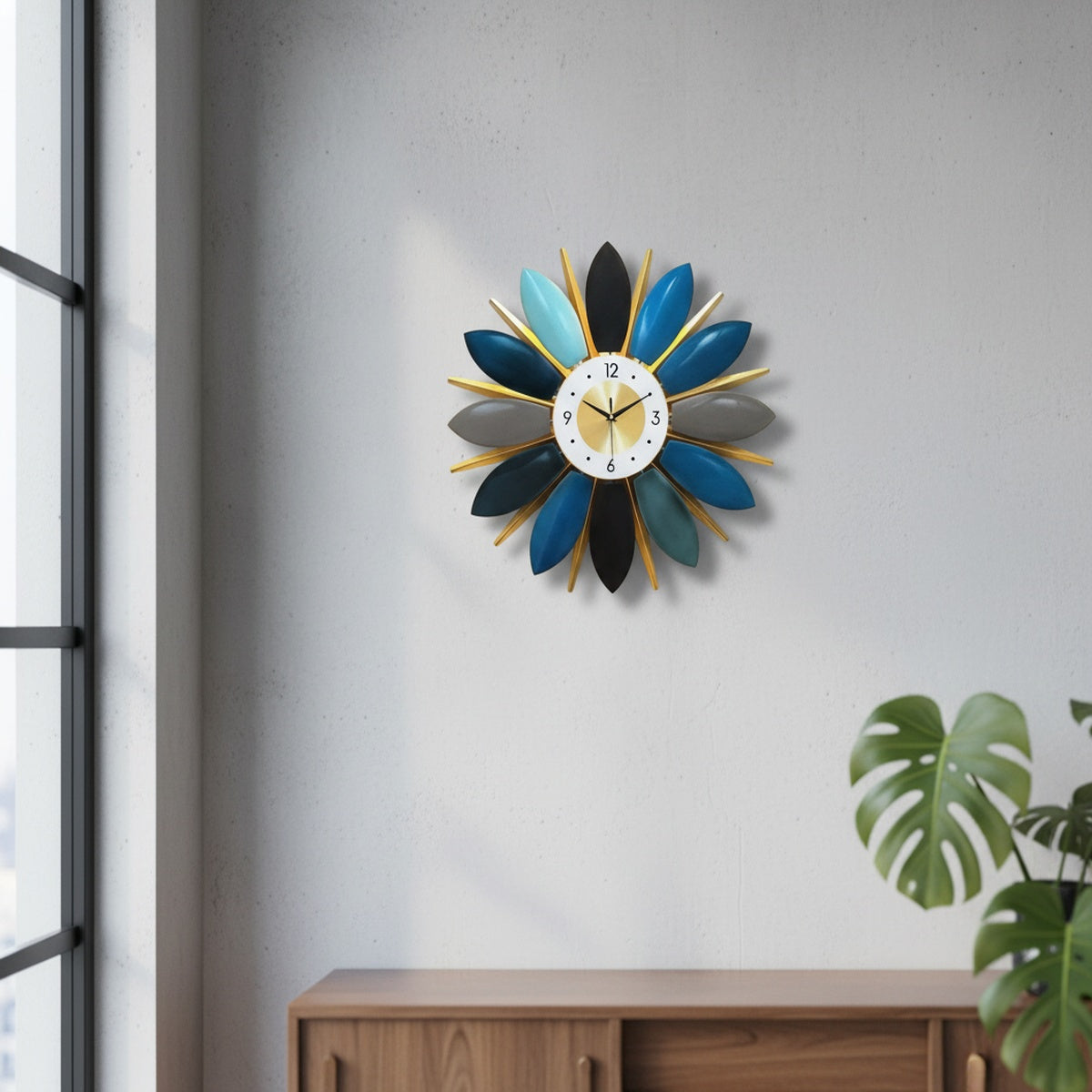 Multicolour Floral Wall Clock
