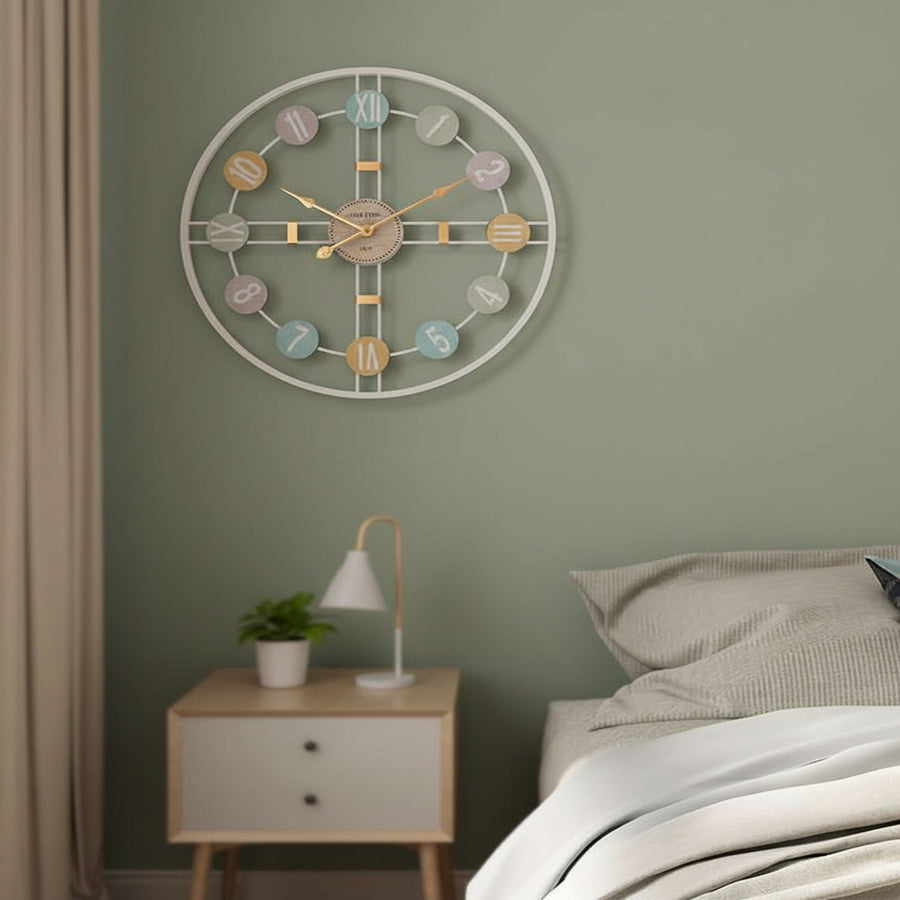 Multicolour Mixed Numeral Wall Clock
