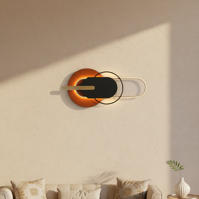 Orange Black LED Metal Wall Art