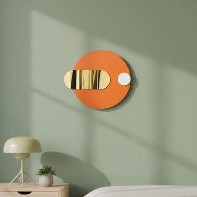 Orange Circle Metal Wall Art