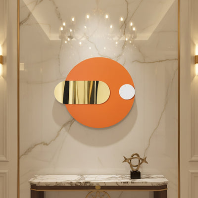 Orange Circle Metal Wall Art