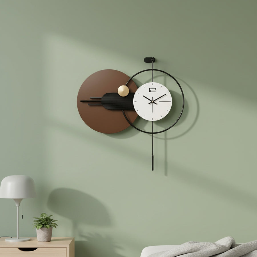 Orbit Pendulum Metal Wall Clock