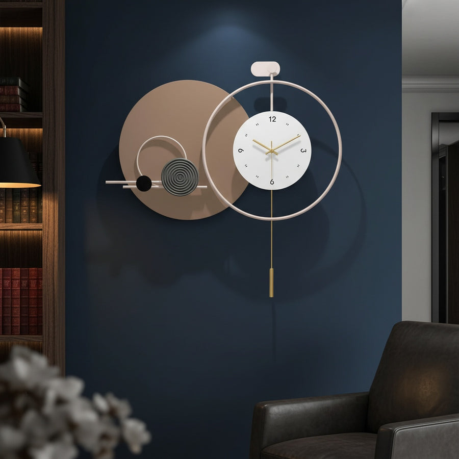 Overlapping Circles Metal Wall Clock