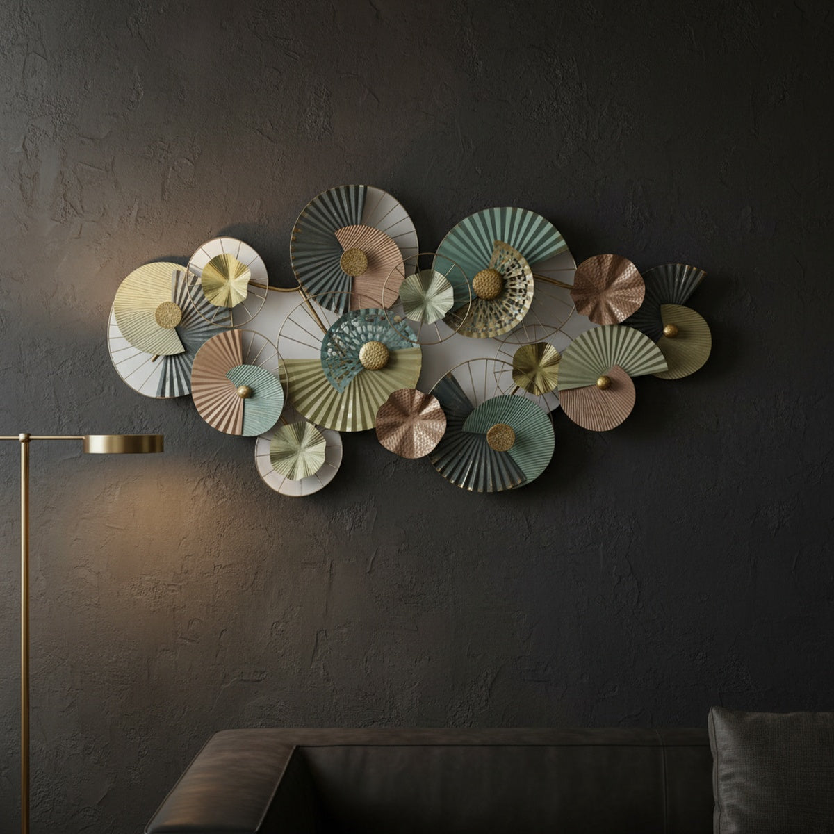 Pastel Fan Metal Wall Art