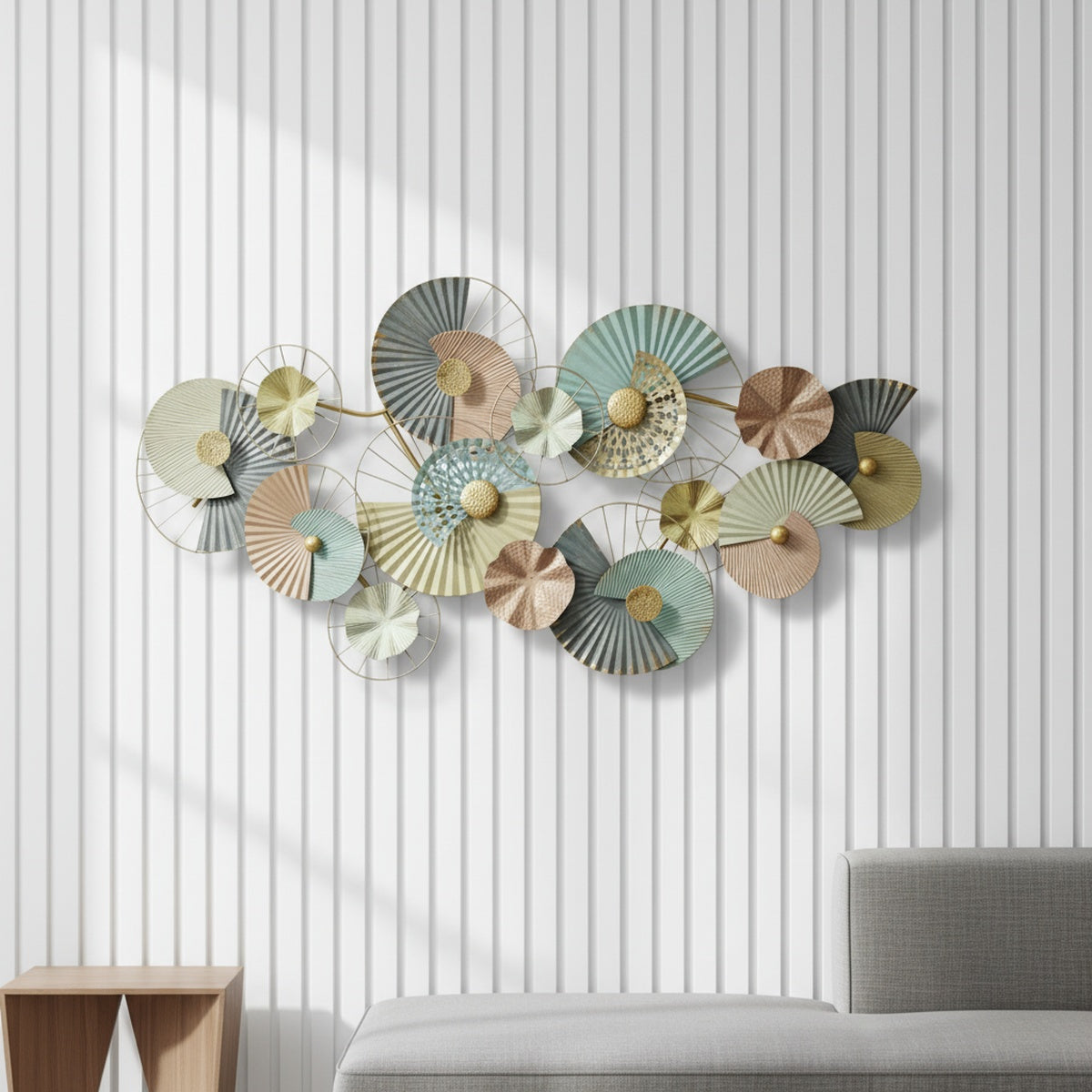 Pastel Fan Metal Wall Art