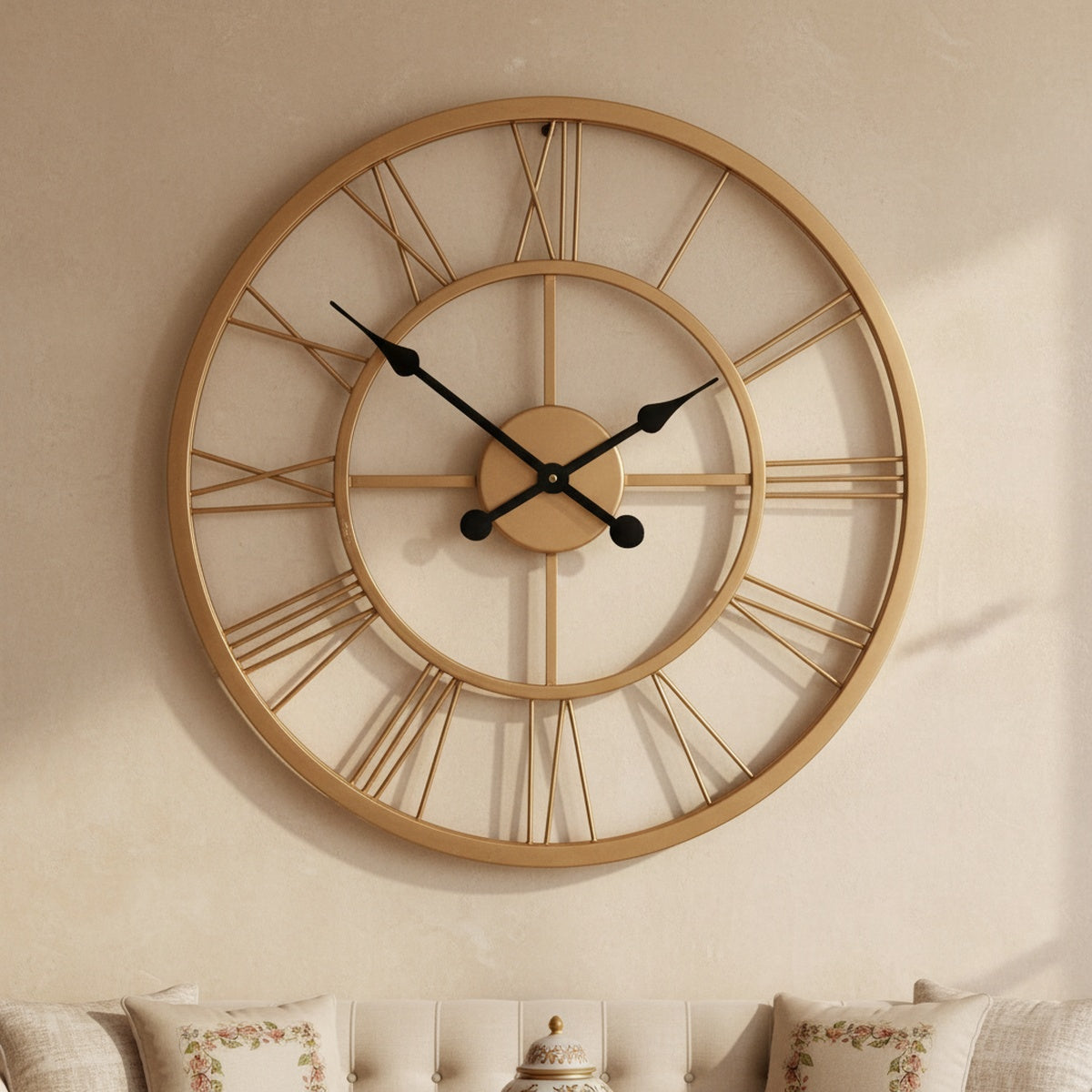 Roman Numeral Metal Wall Clock